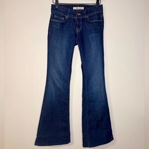 J Brand Denim Bell Bottom Low Rise Jeans Dark Wash Indigo Size 25 Made In USA 🇺🇸